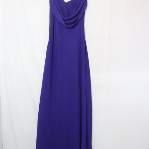 DAVE & JOHNNY ROYAL CHIFFON OVERLAY LONG DRESS - Picture 13 of 16